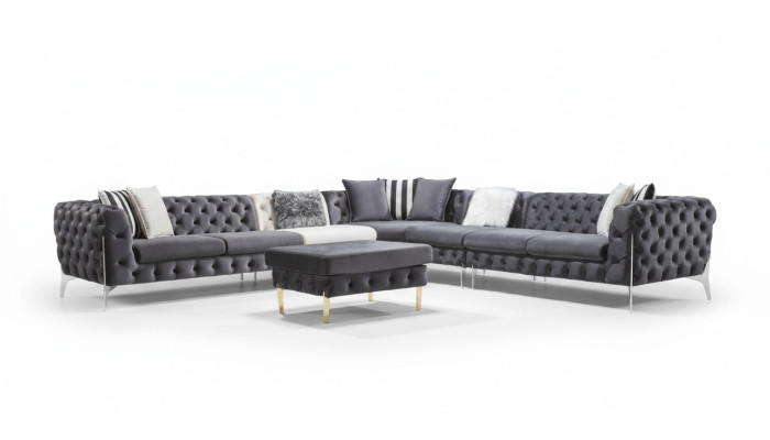 Canapé Canapé d'angle Sofa Tapisserie Canapés d'angle Canapés Chesterfield Meubles