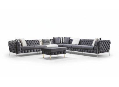 Canapé Canapé d'angle Sofa Tapisserie Canapés d'angle Canapés Chesterfield Meubles