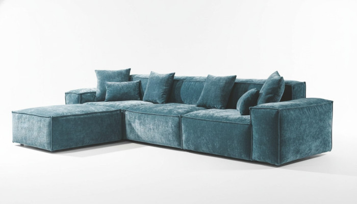 Canapé d'angle Bleu Salon Coin salon élégant Mobilier design Ensemble d'angle