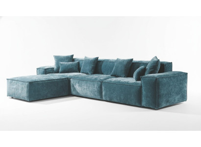 Canapé d'angle Bleu Salon Coin salon élégant Mobilier design Ensemble d'angle