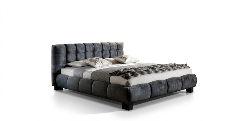Lit Gris Chambre Mobilier Textile Design 160x200cm Lits Velours