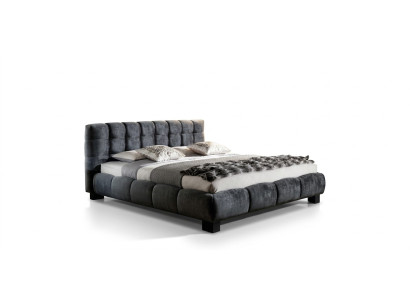 Lit Gris Chambre Mobilier Textile Design 160x200cm Lits Velours