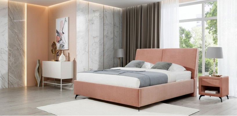 Lit Rosa Chambre Bois Mobilier Textile Lits Hôtel Style Art Déco