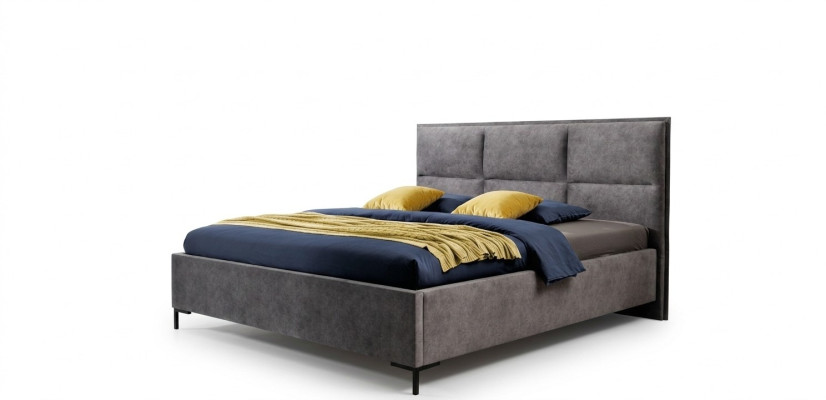Lit Chambre Gris Mobilier en bois Textile Style Art déco classique