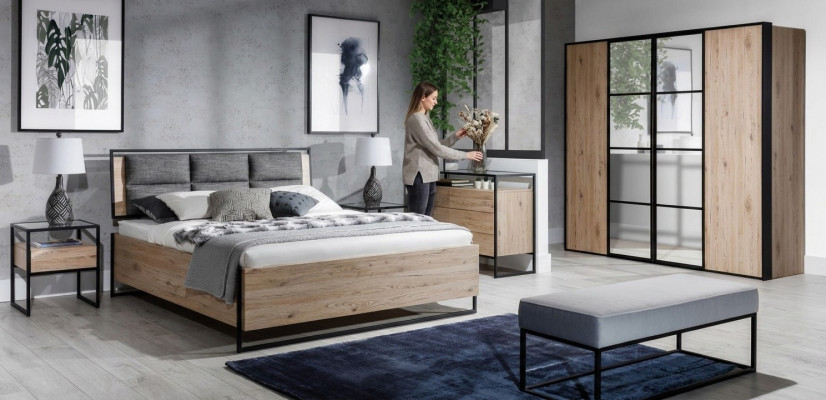 Commode Loft en bois brun Design de meubles Buffet 120cm Armoire buffet