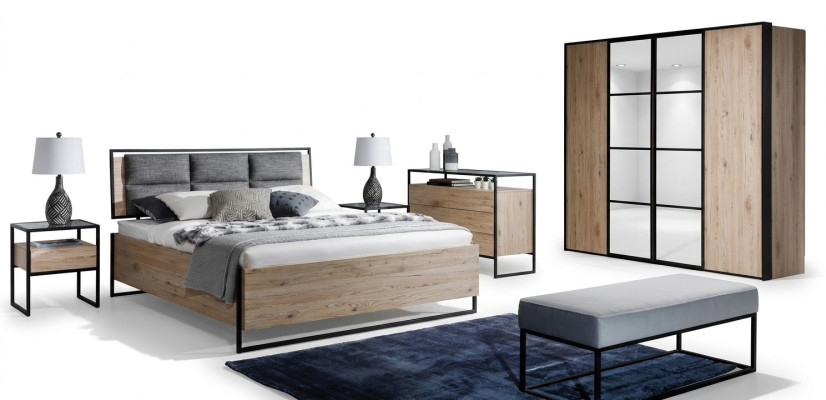 Commode Loft en bois brun Design de meubles Buffet 120cm Armoire buffet