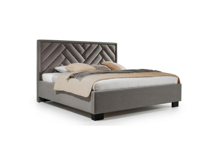 Literie Lit Mobilier Chambre Lits Taupe Marron 200x200cm Velours