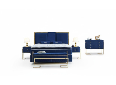 Lit Bleu Métal Mobilier Design Élégant Mobilier de Chambre Luxueux Moderne Nouveau