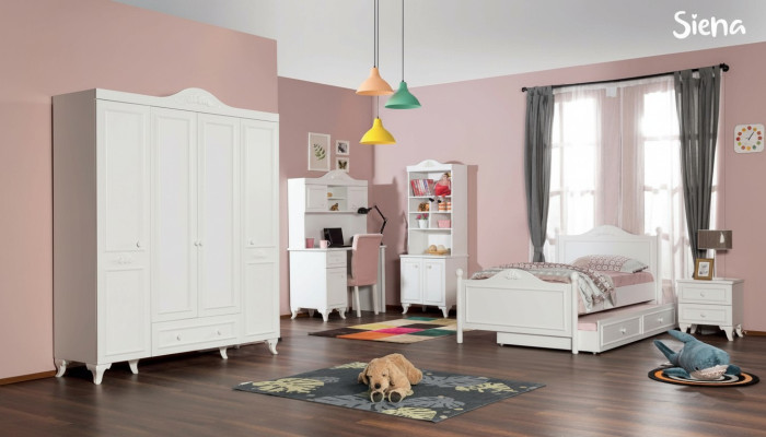 Chambre d'enfants Set Blanc Bureau Élégant Design Étagère à Livres Meubles en Bois nouveau