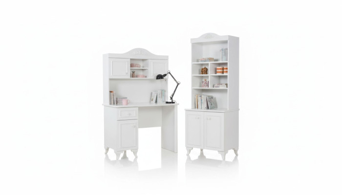 Chambre d'enfants Set Blanc Bureau Élégant Design Étagère à Livres Meubles en Bois nouveau