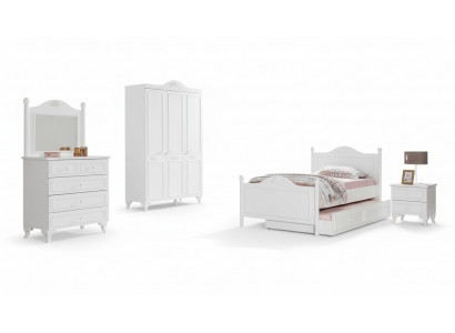 Chambre d'adolescent de style maison de campagne Ensemble complet de mobilier de chambre d'hôtes de style hôtel 5 pièces.