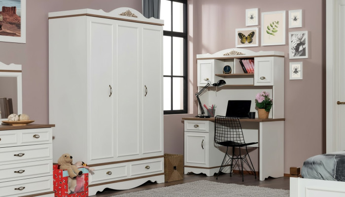 Armoire de luxe classique Armoire Armoire Mobilier en bois Armoires blanches de chambre