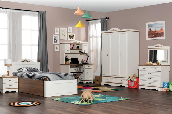 Lit pour enfants Chambre d'enfants Lit Chambre Design de luxe Mobilier Bois Chambre de jeunes
