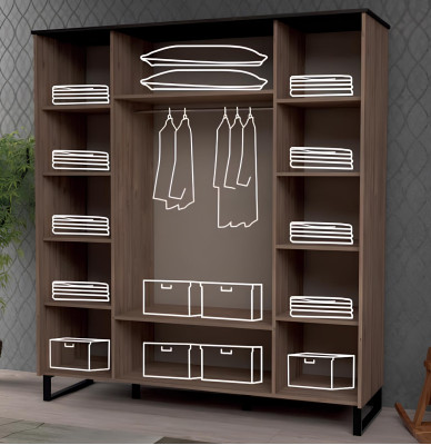 Armoire brune Chambre de jeunes Armoire Chambre d'enfants Design Moderne Nouvelle