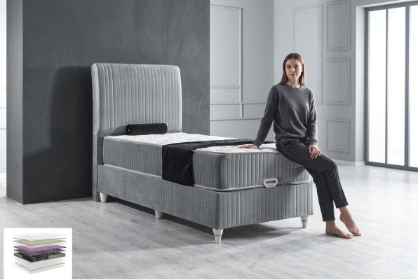Lit Boxspring de luxe pour hôtel Lits simples avec matelas 90x200 Mobilier