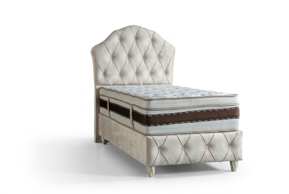 Lit Blanc Lit Simple Chambre Lit à Sommier Lit Style Chesterfield