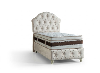 Lit Blanc Lit Simple Chambre Lit à Sommier Lit Style Chesterfield