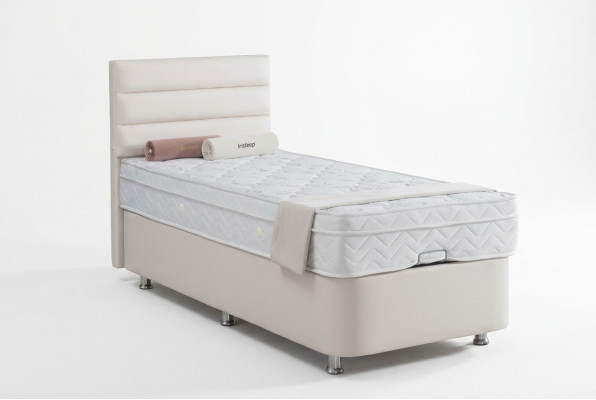 Lit beige simple Lit en métal Chambre moderne Lits Mobilier 120x200