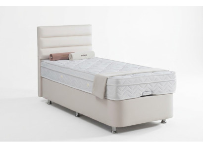 Lit beige simple Lit en métal Chambre moderne Lits Mobilier 120x200