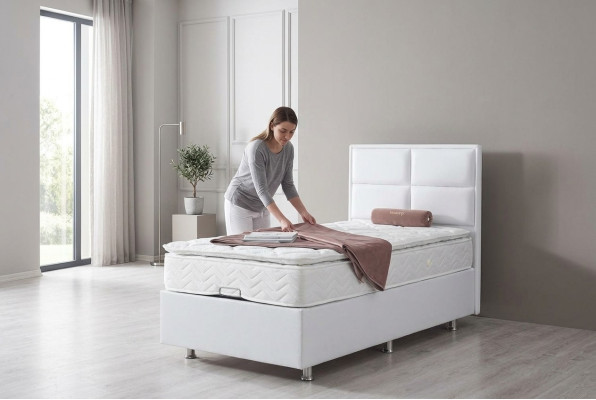 Boxspring Bed Single Beds Furniture Beds 120x200cm with Mattress Double  Lit Boxspring Lits Simples Meubles Lits 120x200cm avec Matelas Double
