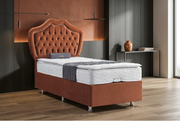Lit marron Lit simple Sommiers Boxsprings Chambres de luxe Chesterfield