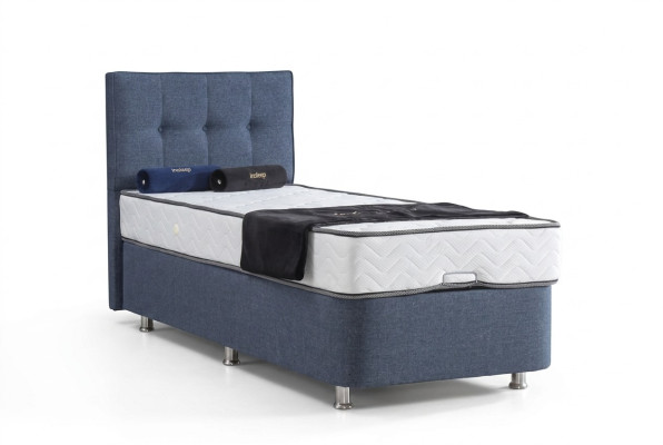 Lit Bleu Lit Simple Métal Lits Modernes Lit de Luxe en Tissu Chesterfield neuf