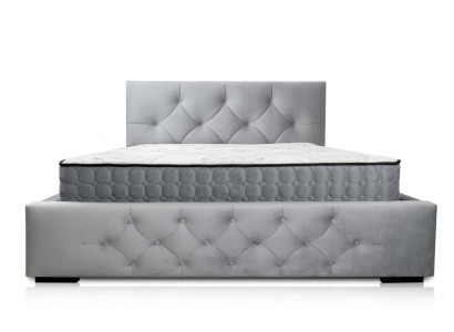 Lit blanc moderne en tissu de design Chambre à coucher en bois élégant double nouveau