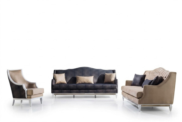 Ensemble de canapés modernes pour salon Rembourrage Trois places Fauteuil design en 3 pièces