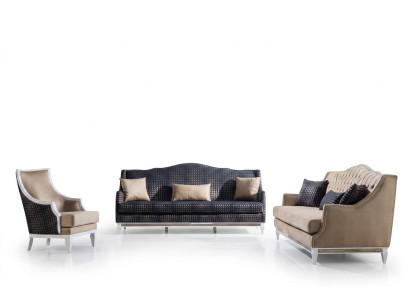Ensemble de canapés modernes pour salon Rembourrage Trois places Fauteuil design en 3 pièces