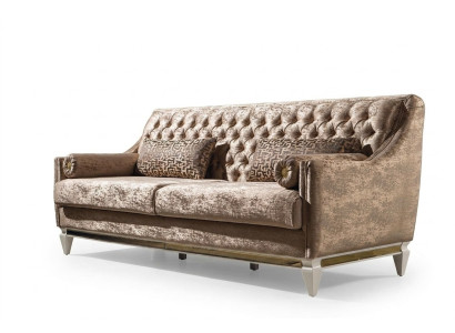 Beige canapé textile 3 places Chesterfield canapé 3 places en tissu rembourré 3 places