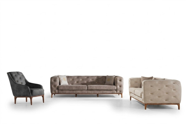 Canapé en tissu Chesterfield design Canapés ensemble de canapés modernes 3+3+1 Set