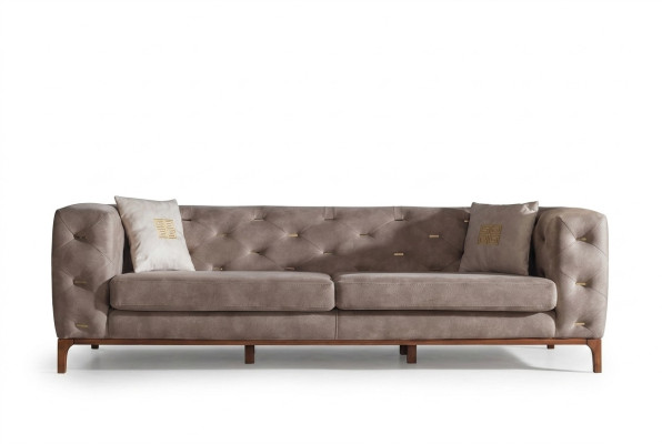Canapé Canapé 3 Places Rembourrage Salon Canapés Meubles Design Taupe Luxe