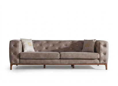 Canapé Canapé 3 Places Rembourrage Salon Canapés Meubles Design Taupe Luxe