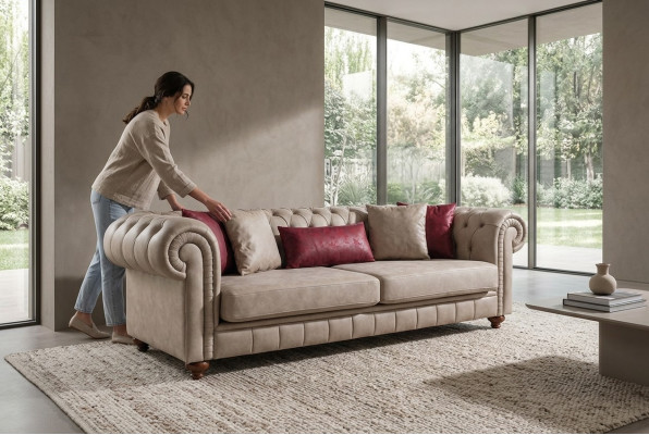 Sofas rembourrés modernes Canapé design Trois places Siège nouveau Canapé design 3 places