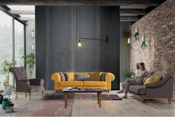 Ensemble de canapés élégants designer trois places ensemble de canapé fauteuil de luxe 3 pièces