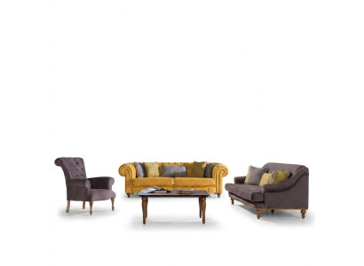 Ensemble de canapés élégants designer trois places ensemble de canapé fauteuil de luxe 3 pièces