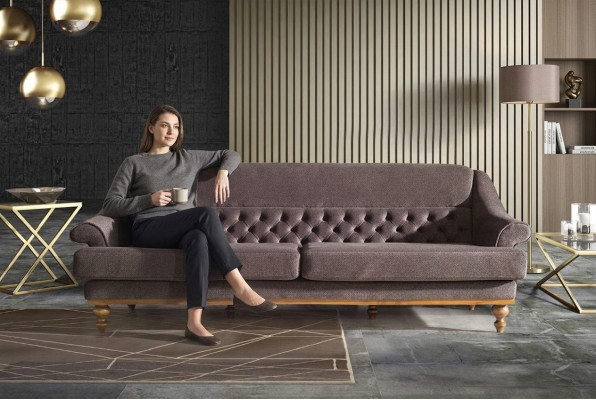 Canapé de salon moderne en tissu à 3 places设计者布满的沙发