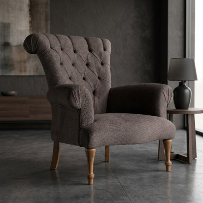 Canapé Chesterfield Canapé Canapé en Tissu de Relaxation Luxueux Fauteuil Rembourré Marron Design