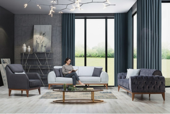 Ensemble de canapé moderne, designer, trois places, une place, luxe, fauteuil 3 places.