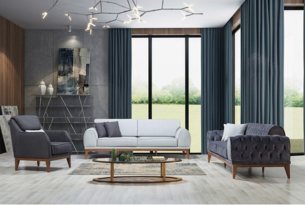 Ensemble de canapé moderne, designer, trois places, une place, luxe, fauteuil 3 places.