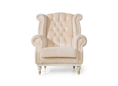 Fauteuil rétro blanc Chesterfield 1 place chaise de bar fauteuil de salon 1 place