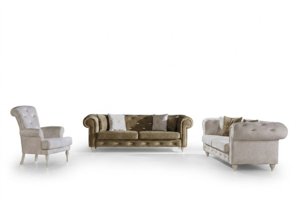 Ensemble de canapé de salon élégant Dreistzer 2 places fauteuil de luxe canapé