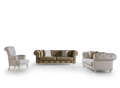 Ensemble de canapé de salon élégant Dreistzer 2 places fauteuil de luxe canapé