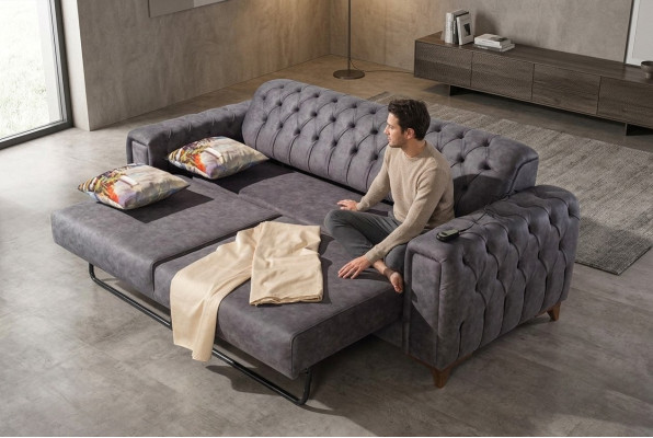 Canapé 3 places Canapé 3 places Fauteuil Tissu Canapé Mobilier Textile Couleur Gris