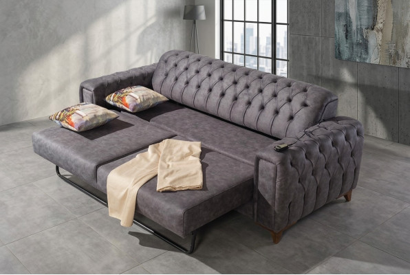 Canapé 3 places Canapé 3 places Fauteuil Tissu Canapé Mobilier Textile Couleur Gris