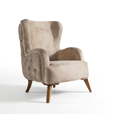 Textile Fauteuil Canapé Canapé Siège Luxe Coloré Détente Beige Chesterfield neuf