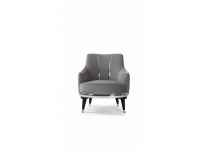 Fauteuil Sofa 1 place Salon Tissu Gris Meubles Textiles