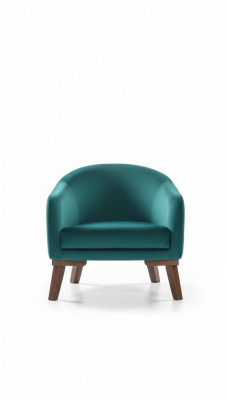 Fauteuil de luxe rembourré, meuble de salon fauteuil 1 place en tissu couleur verte nouveau
