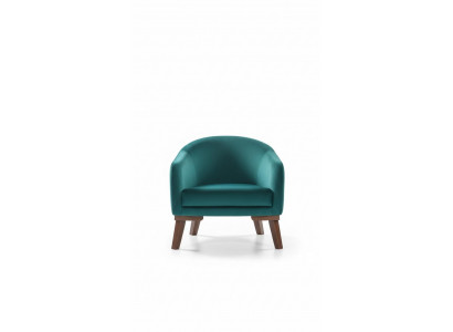 Fauteuil de luxe rembourré, meuble de salon fauteuil 1 place en tissu couleur verte nouveau