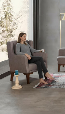 Fauteuil de luxe Rembourrage Mobilier Salon Fauteuil 1 place Tissu nouvelle couleur marron